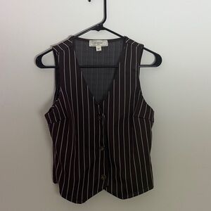 Brown Striped Women's Vest